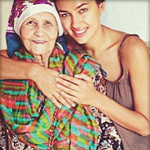 Irina Shayk with her grandmother